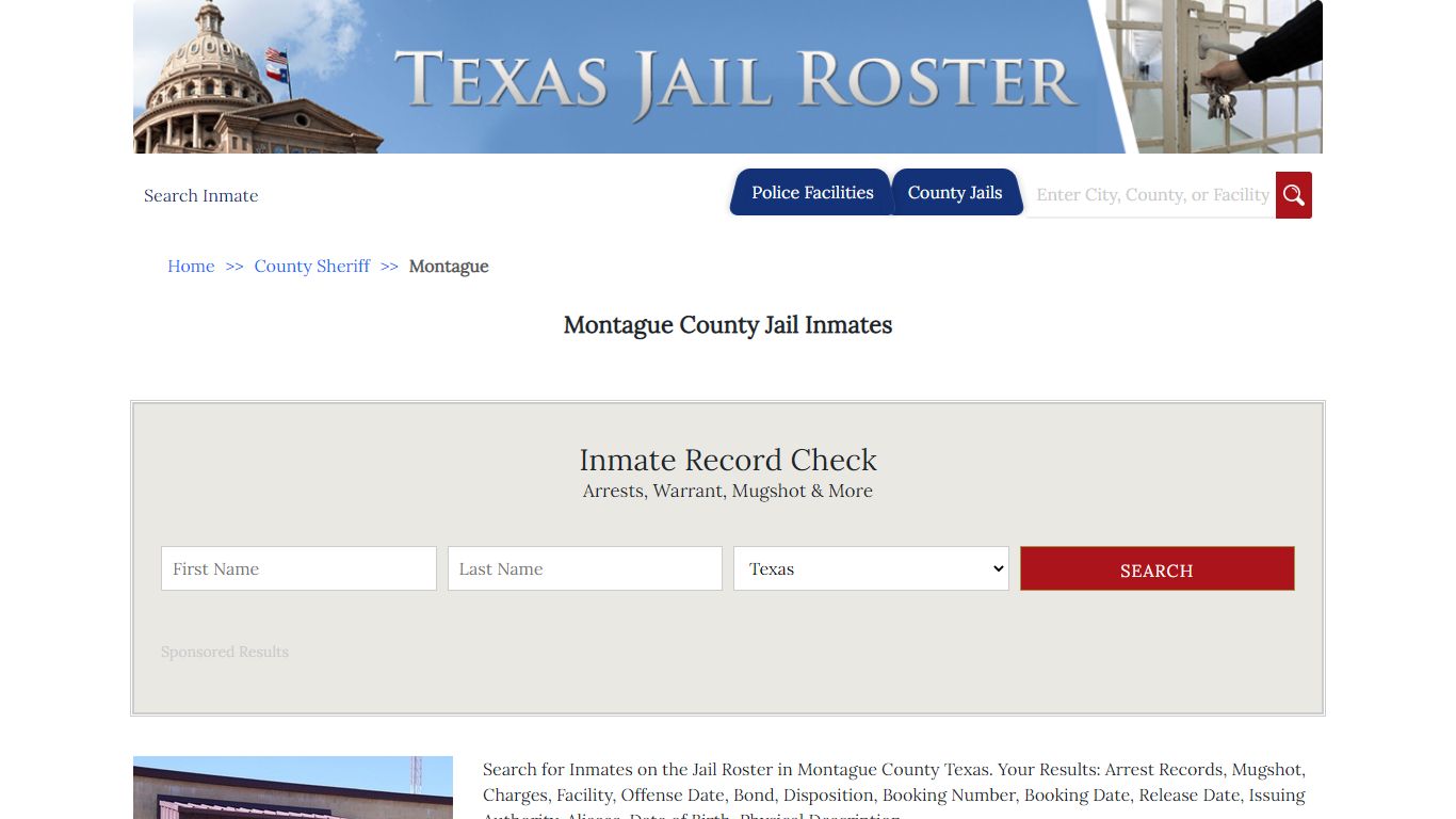 Montague County Jail Inmates - Jail Roster Search