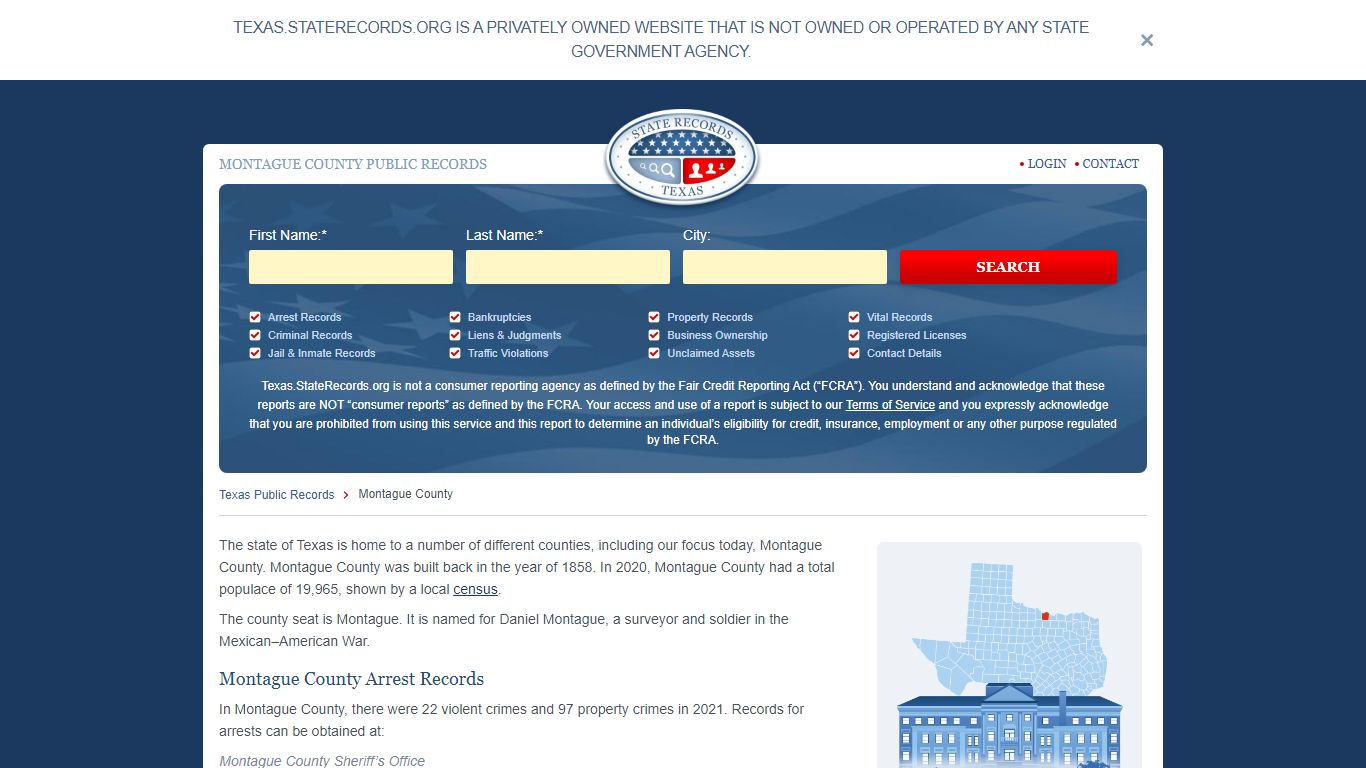 Montague County Arrest, Court, and Public Records | StateRecords.org